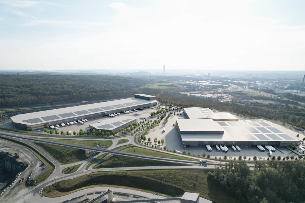 Vy över området och hamnen.