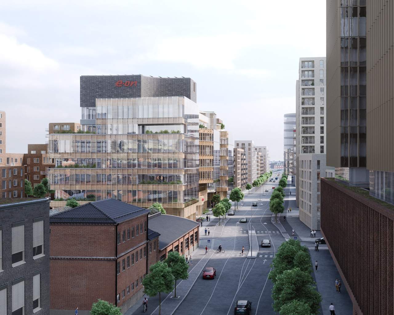 Drönarbild över området.