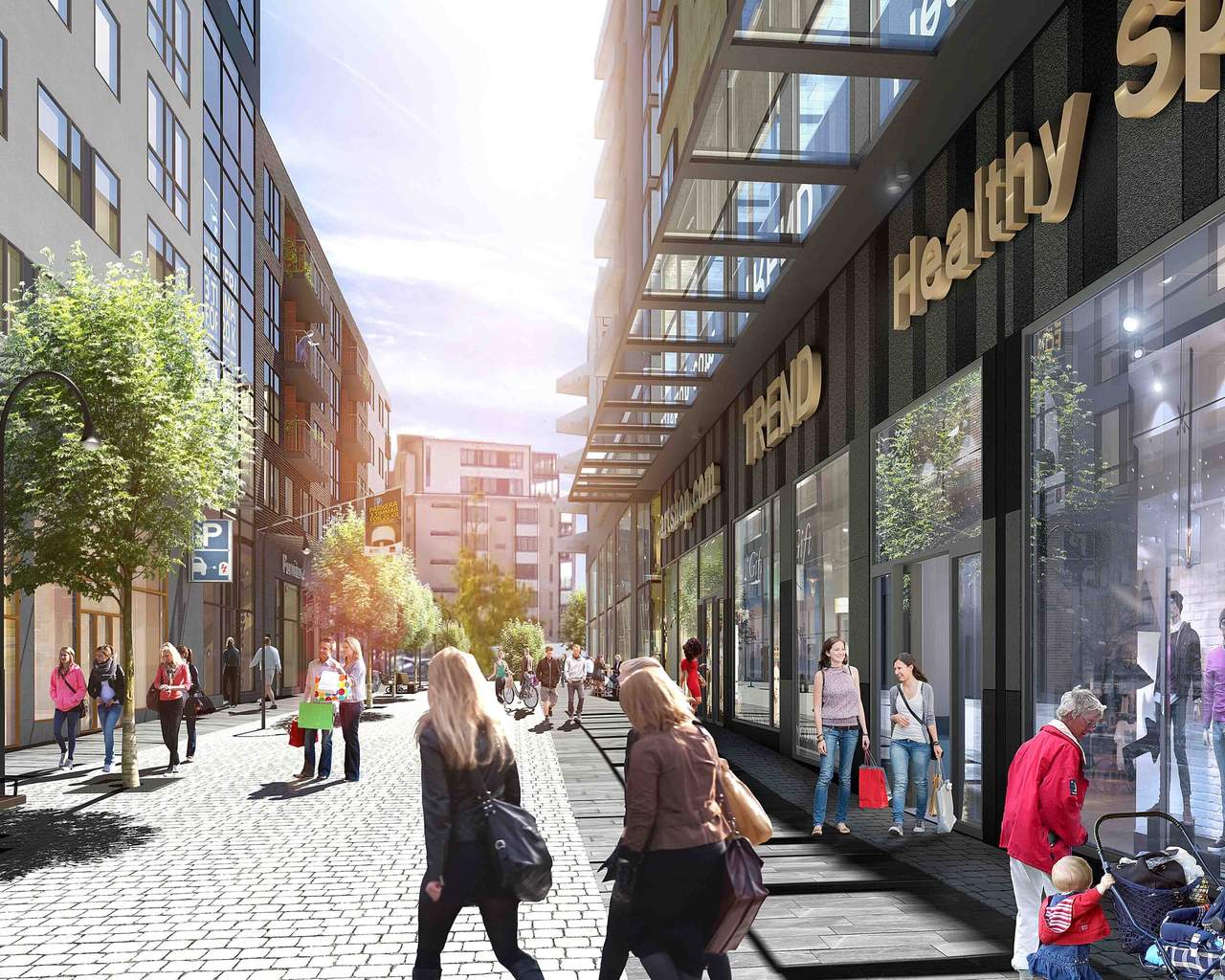 Visionsbild av gågata.