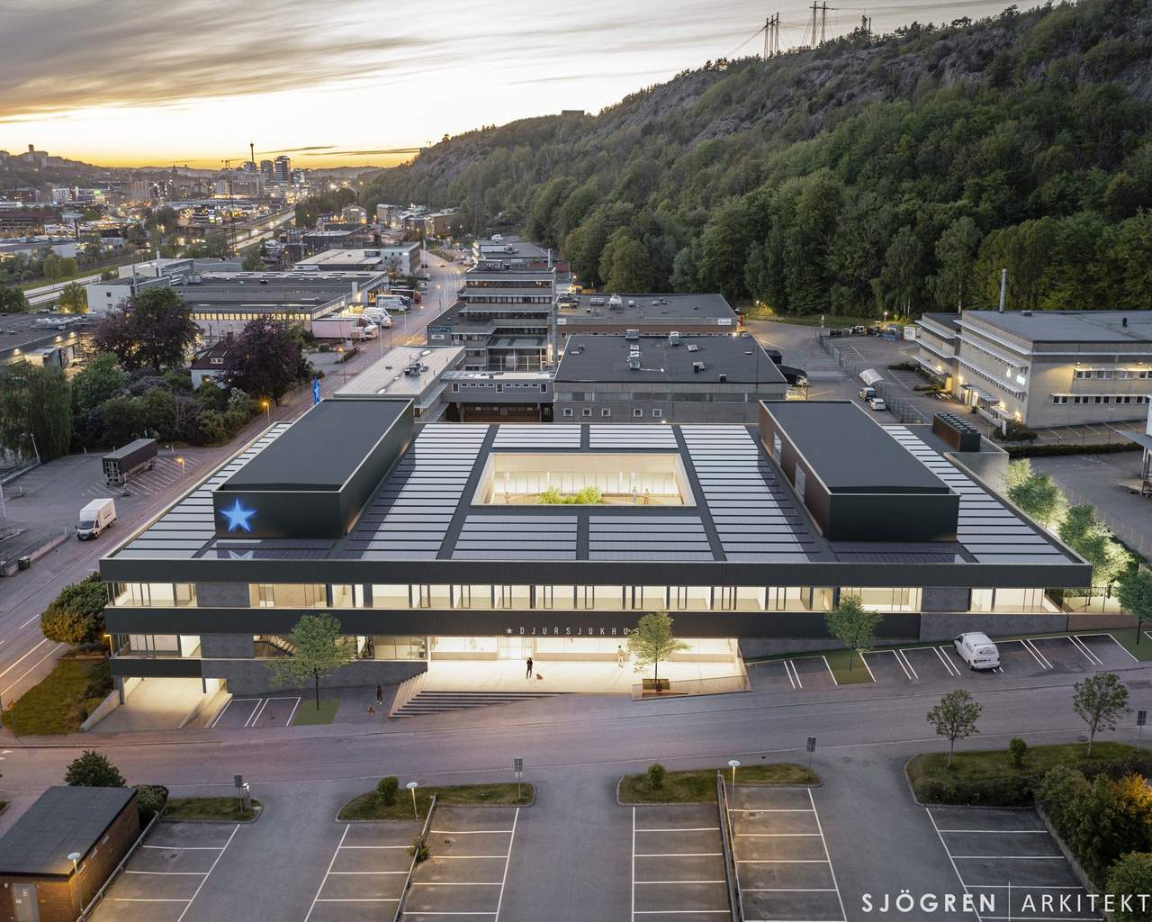 Visionsbild av fastigheten och närområdet.