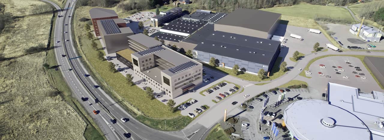 Illustration av området med fastigheter.