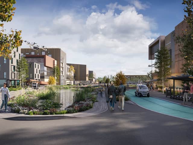 Renderad översiktsbild autonoma fossilfria fordon