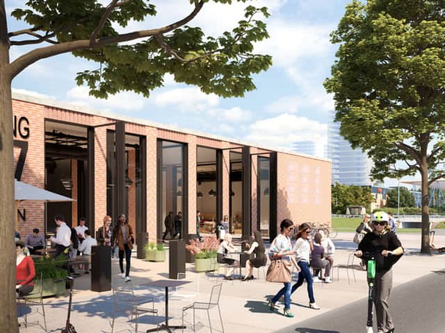 Visionsbild av fastighet och området