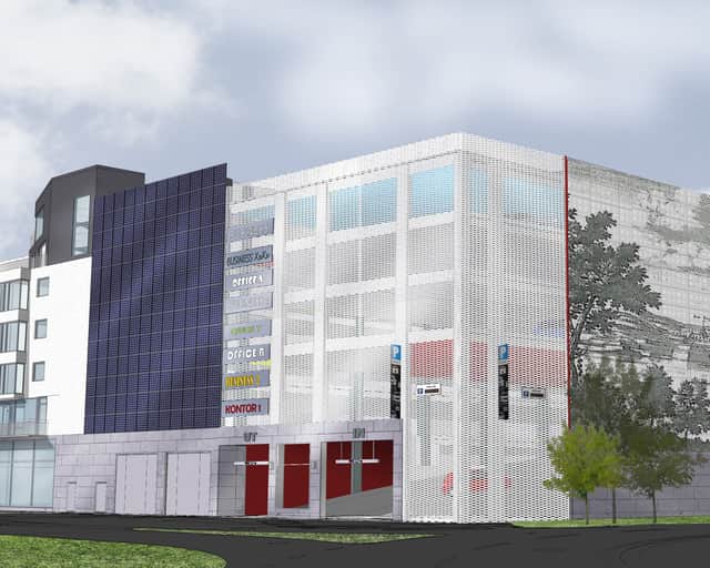 Visionsbild av fastighet.