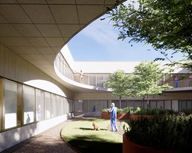 Visionsbild av innergården.