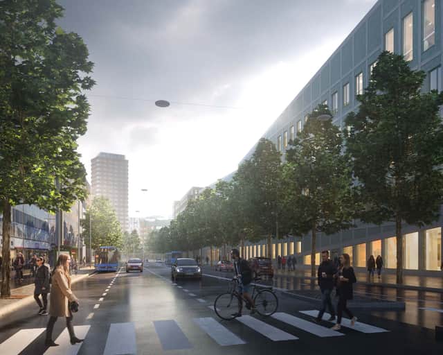 Visionsbild av fastigheten på håll.