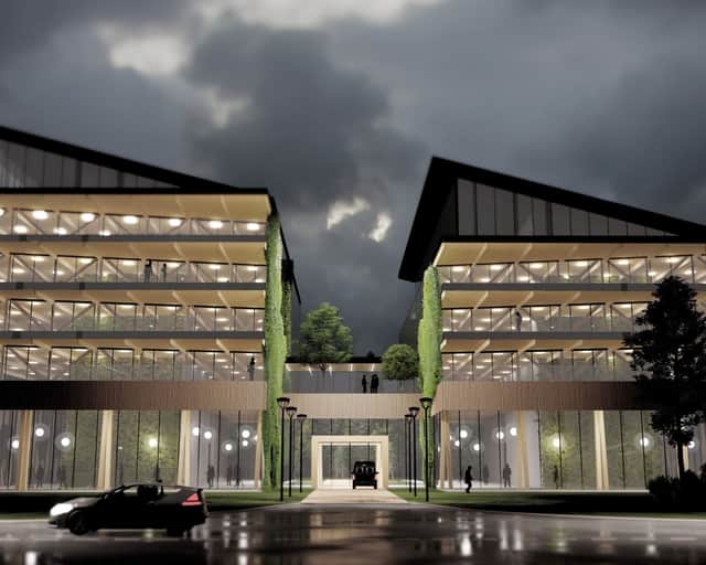 Visionsbild av fastigheten.