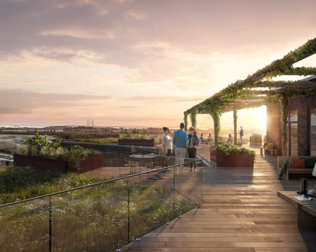 Visionsbild av takterrasen.