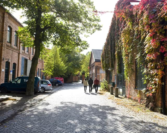 vy över gata i Kopparlunden