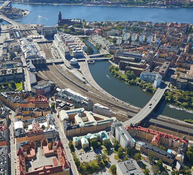 Flygbild Stockholms innerstad