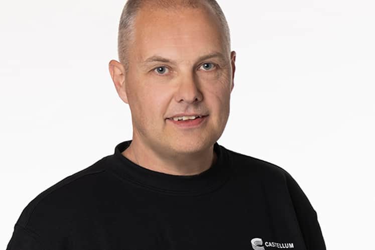 Man i svarta kläder som är drifttekniker på Castellum i Växjö