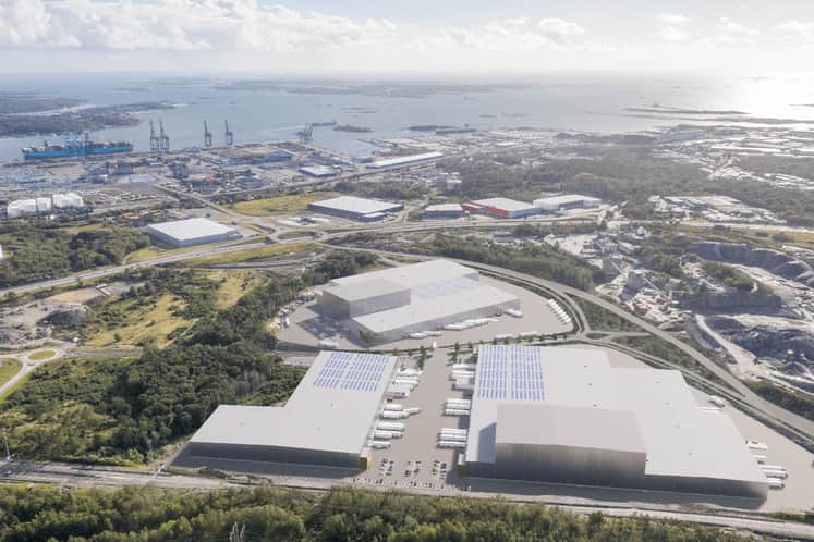 Flygbild över området.