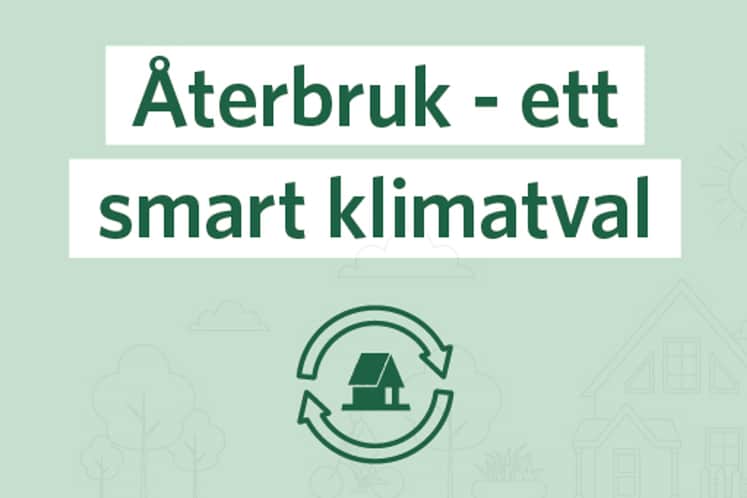Bild med texten Återbruk - ett smart klimatval.