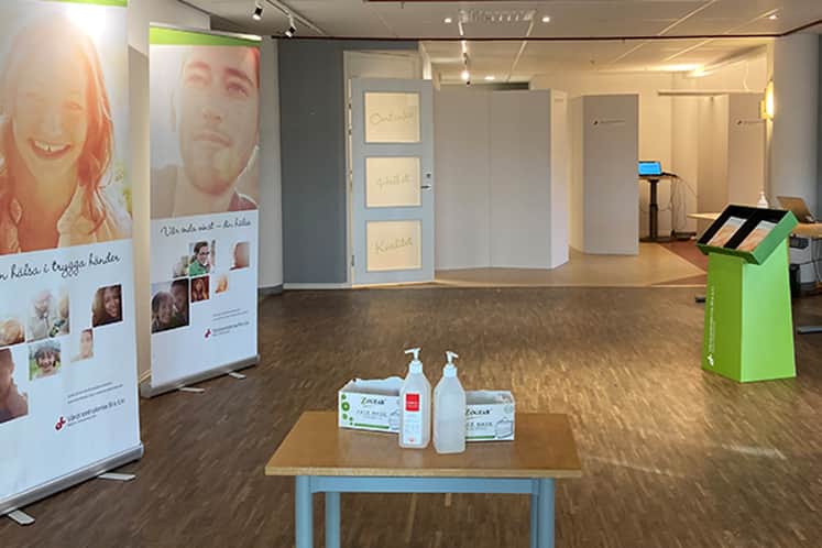 Interiörbild från vaccinationslokalerna.