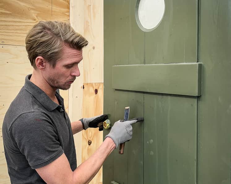 Robin Wiklund och en grön dörr